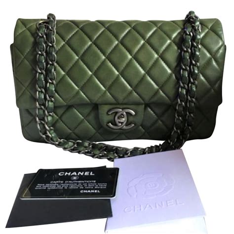 green Chanel flap bag